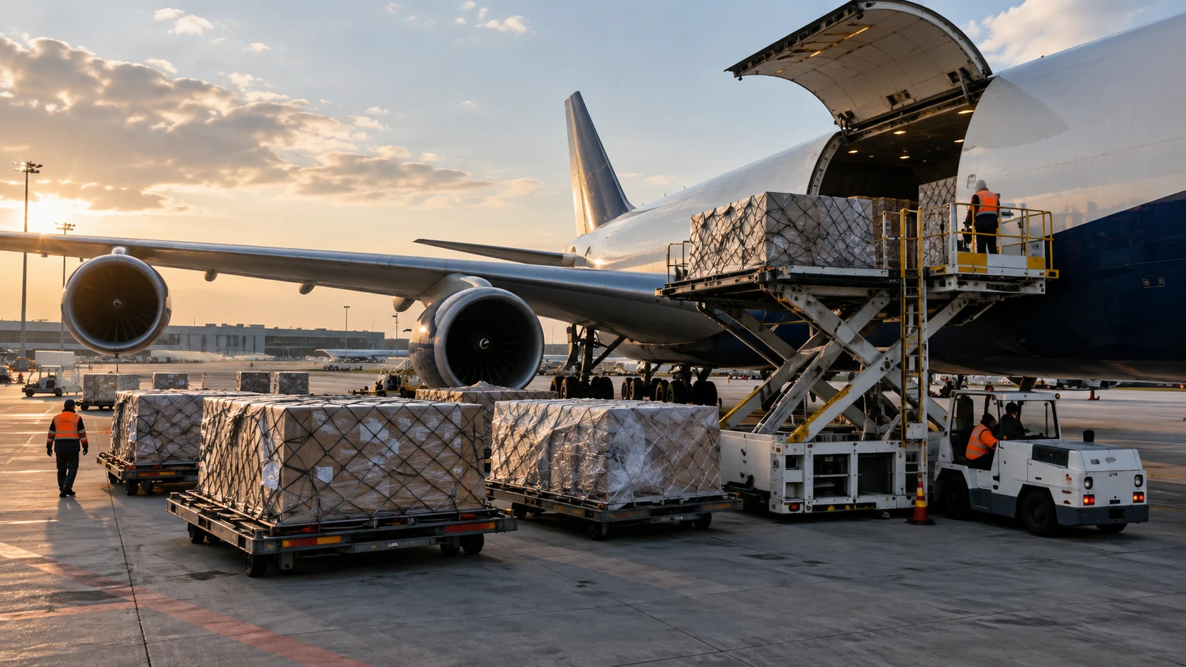 Freight aircraft connecting international destinations